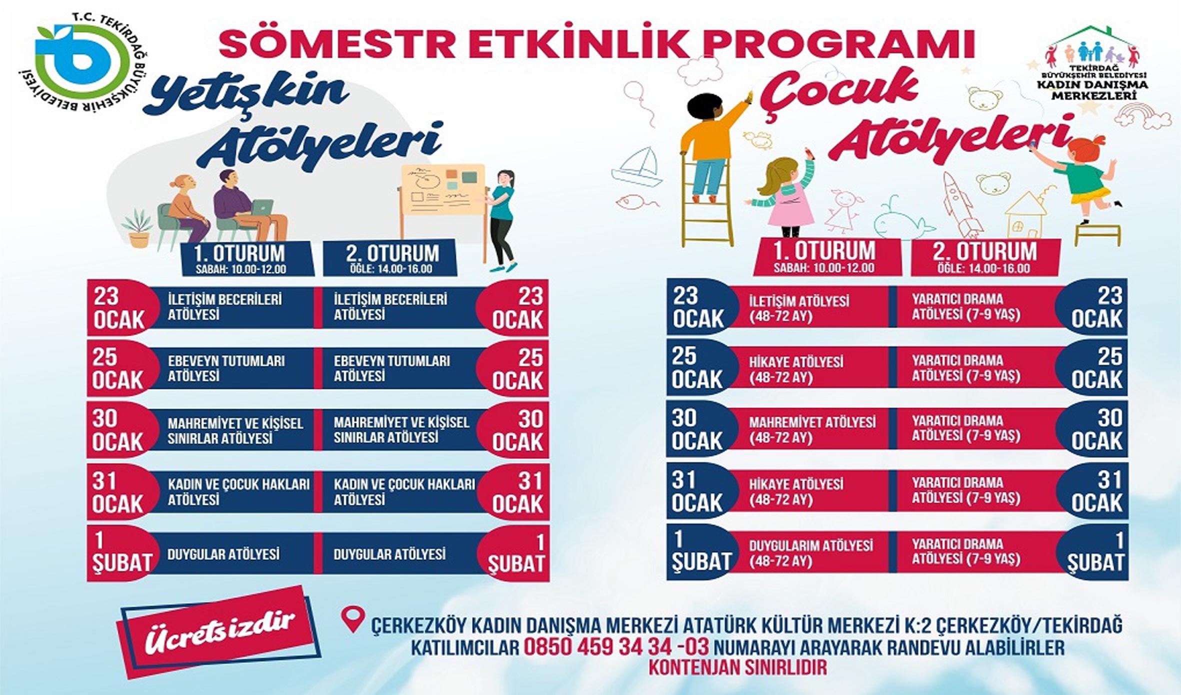 BÜYÜKŞEHİRDEN, ‘SÖMESTR ETKİNLİKLERİ PROGRAMI’
