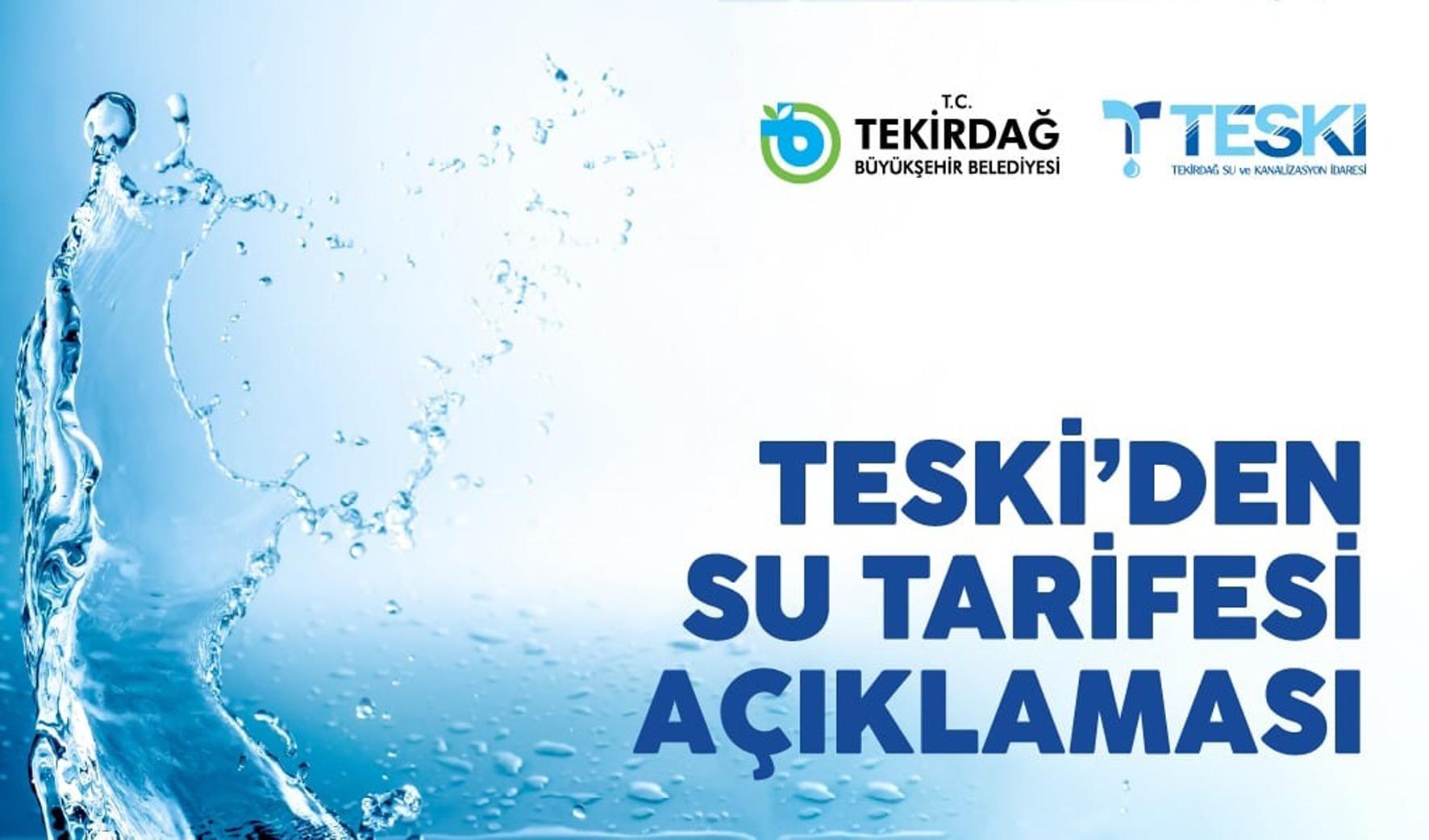 TESKİ’den su tarifesi açıklaması
